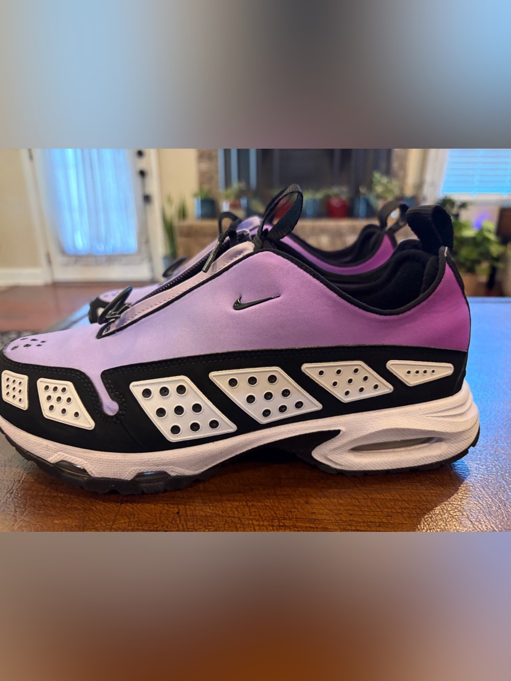 Nike Women’s Purple Black and White Slip-On Sneakers